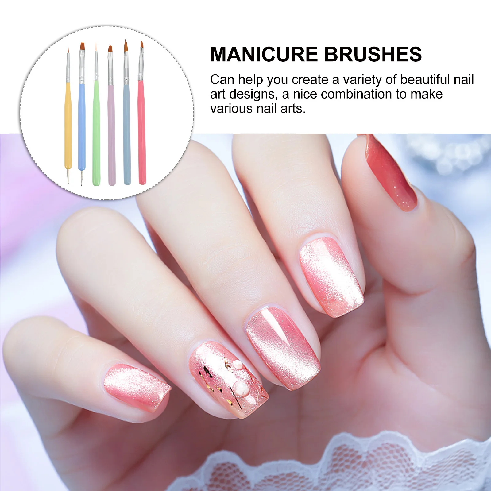 

1Set Manicure Pen Brush Set Nail Art Drawing Set Lightweight Durable DIY Nail Painting Tools Salon Beauty Supplies