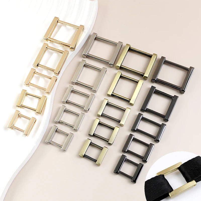 

4/10Pcs Meetee Metal Square Ring Buckle 13/16/20/25mm Detachable Screw Hook Dog Collar Webbing Strap Connector Carabiner Rings