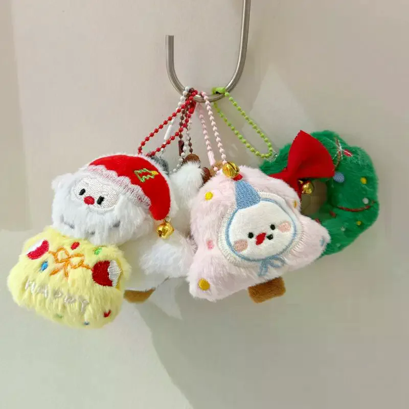 Uroczy pluszowy breloczek Święty Mikołaj z kreskówki, choinka, świąteczna maskotka, zawieszka do plecaka, akcesoria, prezenty.