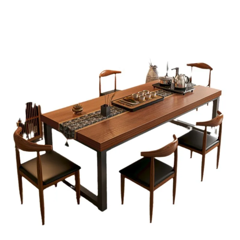

Tea table and chair combination one and five chairs Chinese conference table negotiation set household balcony tea table