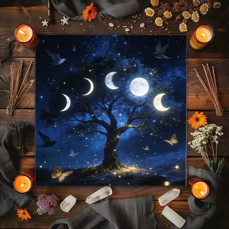 Sacred Geometry Full Sight Eye Constellation Mandala Altar Cloth Tarot Card Tablecloth Vika Astrology Divination Ceremony Mat