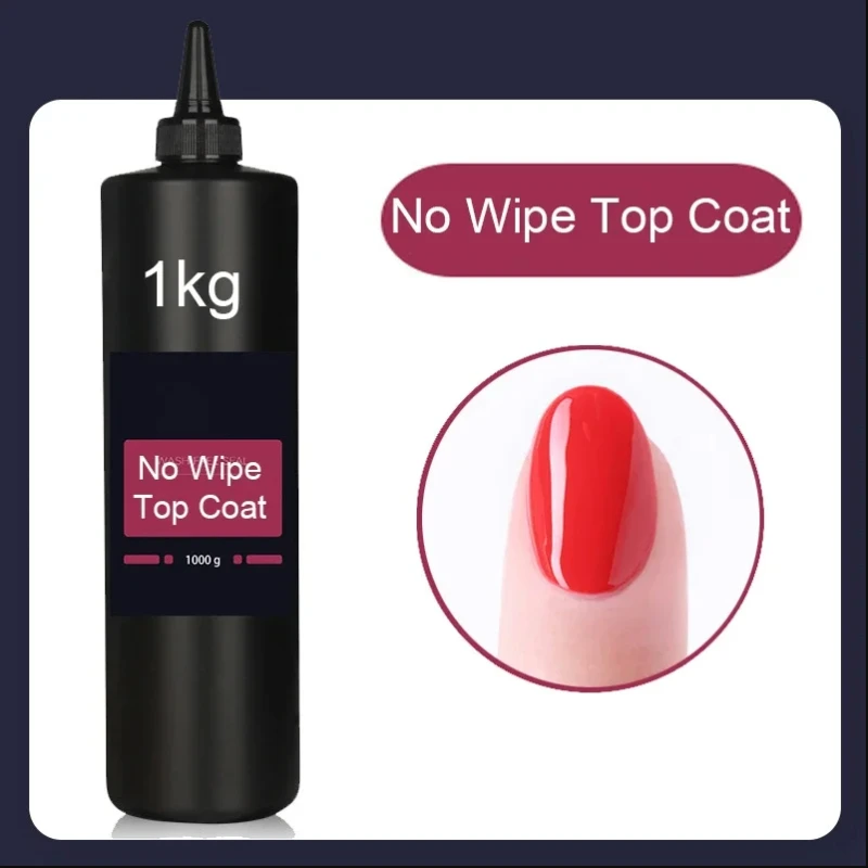 

Wholesale 1kg No Wipe Top Coat Super Quality Soak Off UV LED Rubber Base Refill Matte Top Professional Nail Salon Use