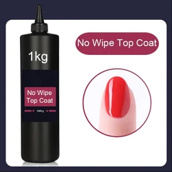 Wholesale 1kg No Wipe Top Coat Super Quality Soak Off UV LED Rubber Base Refill Matte Top Professional Nail Salon Use