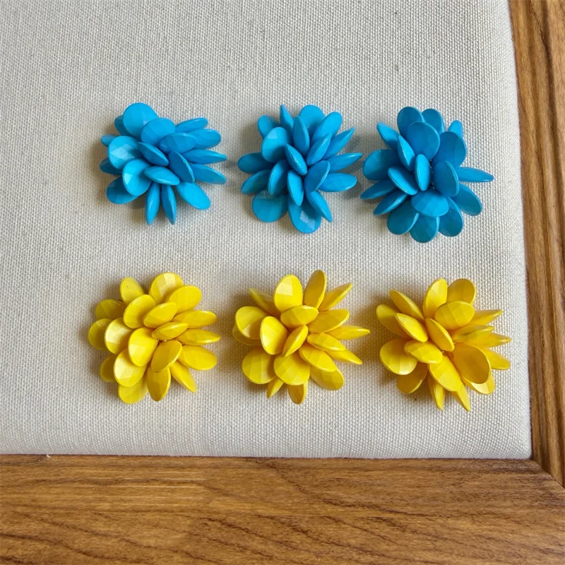 Min order 20pcs/lot color print water drop petal beads handmade weave flowers shape floral diy jewelry garment accessory