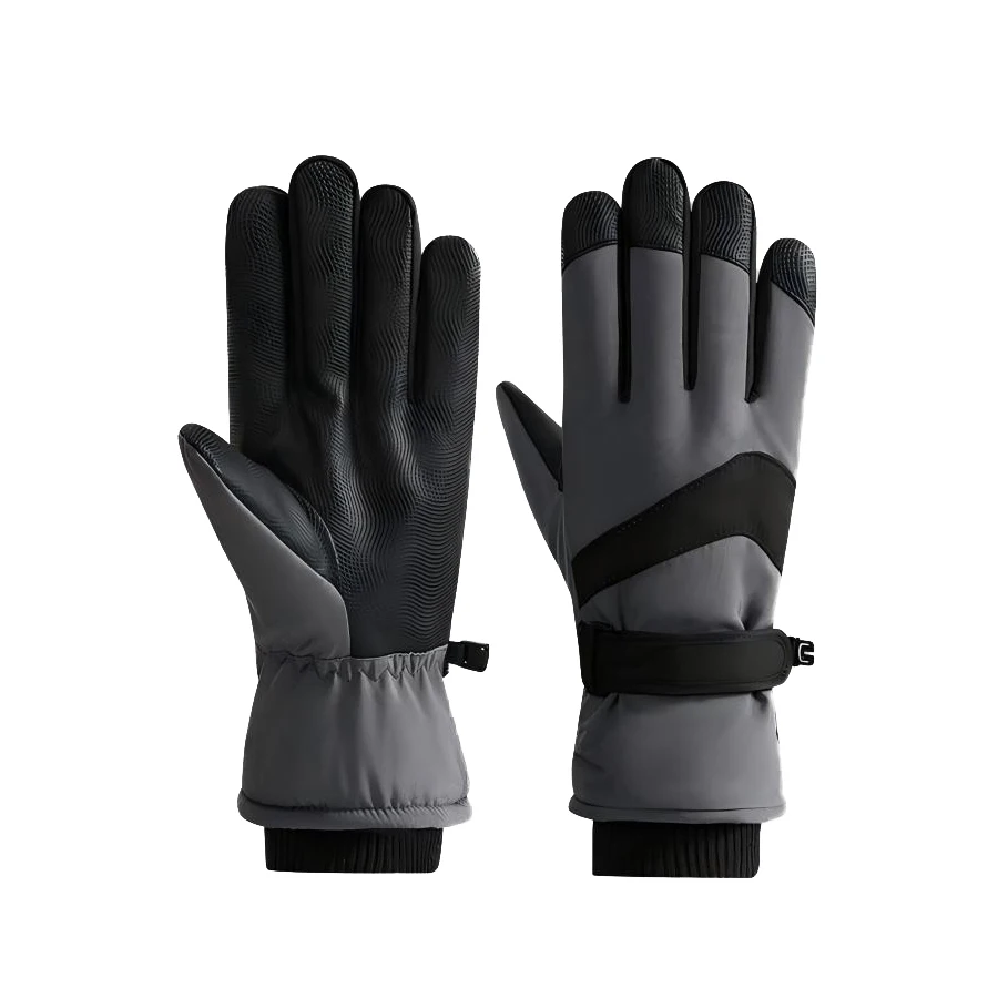 1Pair Winter Warm Snowboard Gloves Men Women Cold Snow Skiing Mittens Adding Velvet Waterproof Snowmobile Handschoemen Black