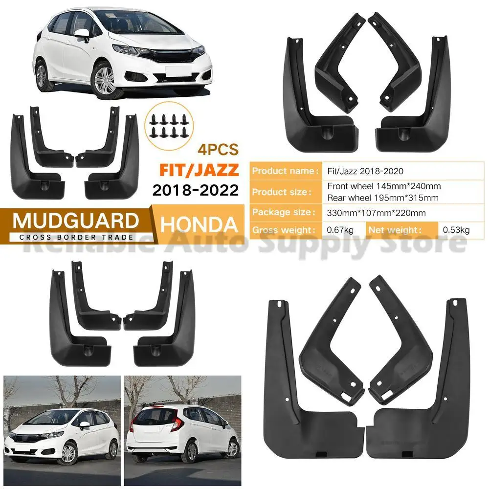 

For Honda Fit Jazz 2018-2020 Standard Model Front Rear Mudguard Fender Flare Auto Accessories Premium Quality Durable Protection