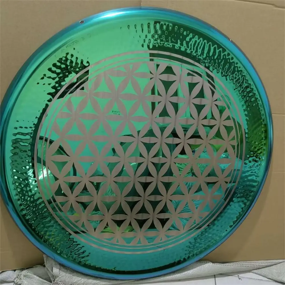 Sound Healing Gongs-Nickel Alloy Gong Green Flower of Life Chau Gong 18