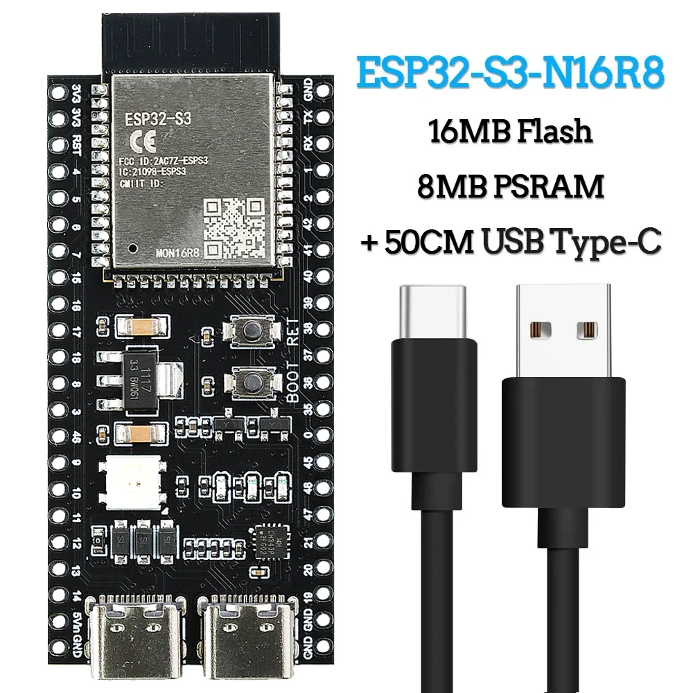 ESP32-S3 Wifi BT Module Development Board for Arduino IDE ESP32-S3 N16R8 N8R2 44Pin Type-C 16MB Flash 8M PSRAM ESP32 S3 image 3