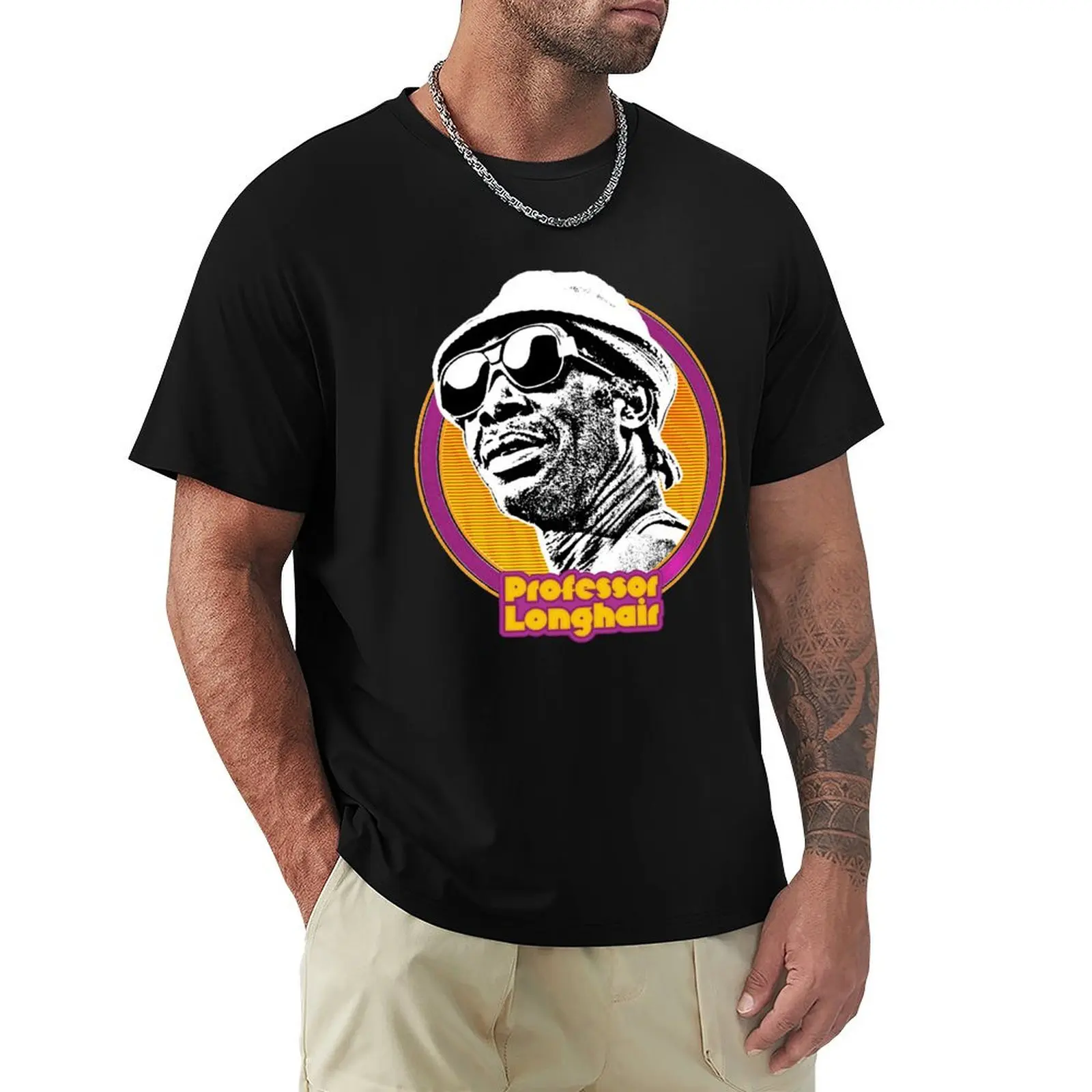 Professor Longhair ?? Vintage Look Original Design T-Shirt Trendy Print Short Sleeve T-Shirt