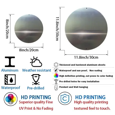 Klassisk rund metallkransskylt med delfintema, aluminiumdekor för hem, café, lägenhet, idealisk väggdekoration och julklapp 10 best sales dekorativ plakett - №6