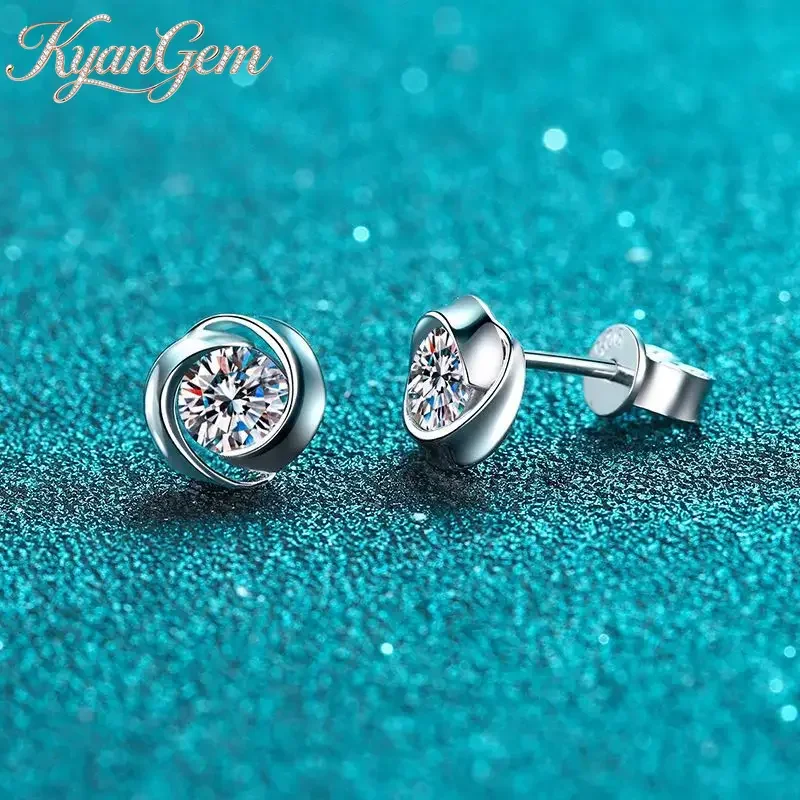 

Женские серьги KyanGem с бриллиантами и золотом 18 карат, модные серьги из платины PT950 с муассанитом премиум-класса
