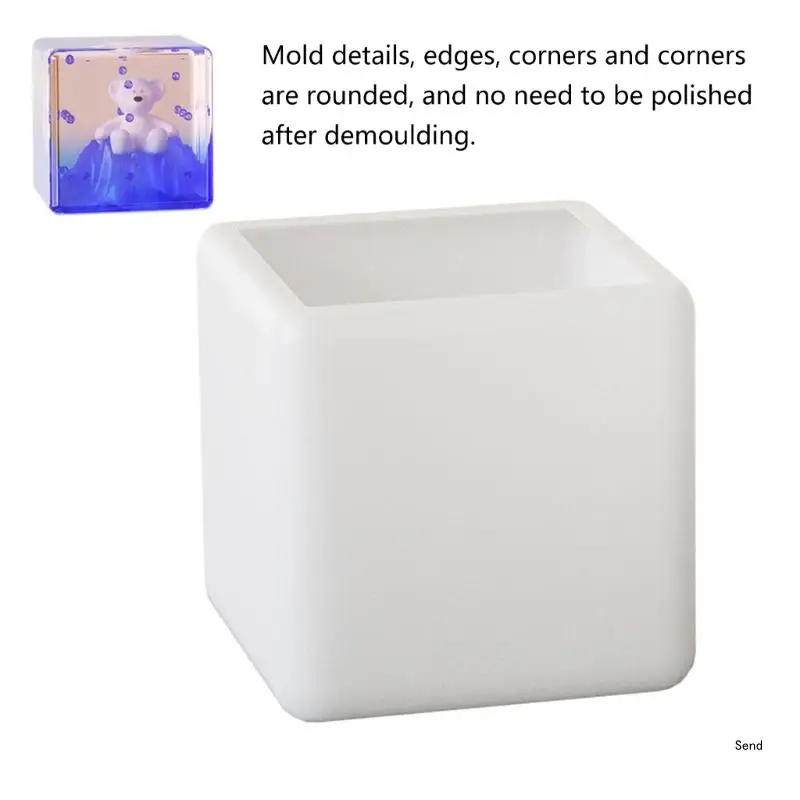 Sturdy Silicone Cube Casting Mold 10cm Easy to Use for Craft Enthusiasts