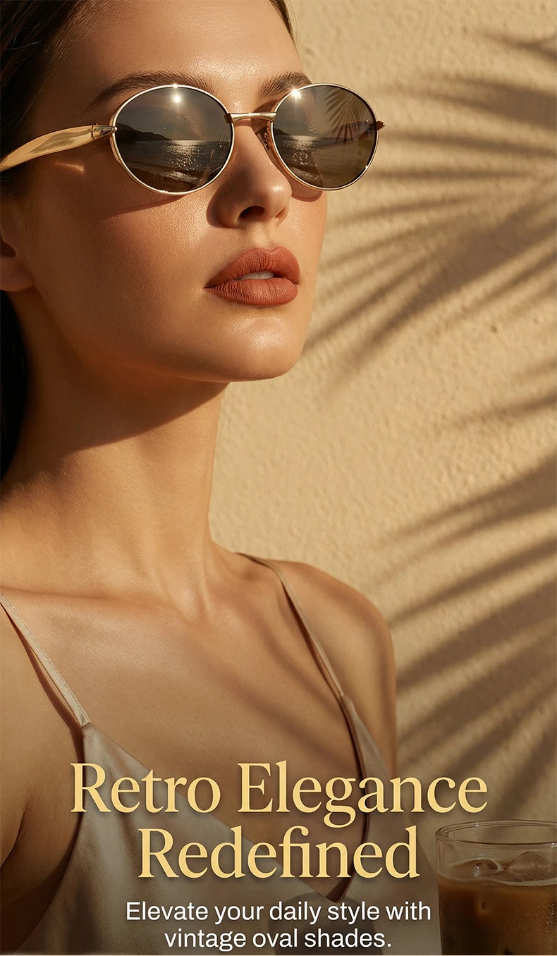 Sexy kleine ovale Punk-Sonnenbrille für Damen, 2026, luxuriös, Vintage, Steampunk, Metallrahmen, Sonnenbrille für Damen, trendige Reise-Sonnenbrille – Detail 1