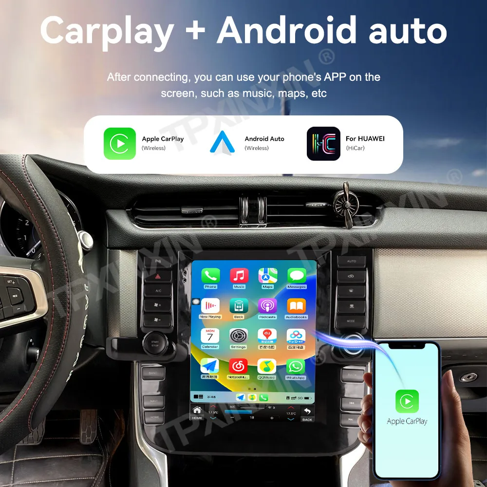 

10.4 INCH CarPlay Car Radio For Jaguar XF 2016-2019 Android 14 GPS Navigation Multimedia Player Vertical Touch Screen Head Unit