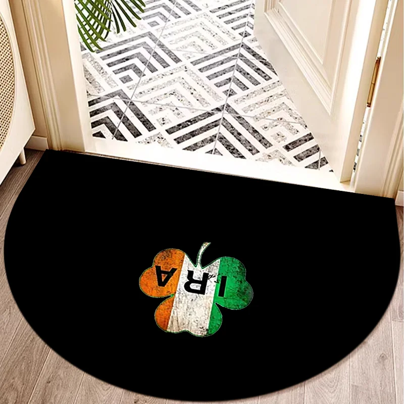 

IRA Irish Lucky Shamrock Полукруглый дверной коврик в стиле Святого Патрика Нескользящий домашний и уличный входной коврик Прочный водонепроницаемый