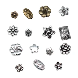 20pcs Flower Small Hole Bead Charms For Jewelry Making DIY Crafts Making Findings Handmade Tibetan Jewelry