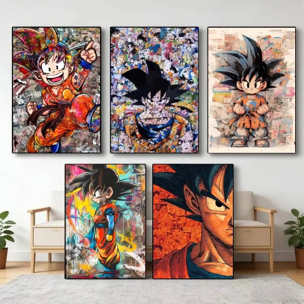 DRAGON BALL art   Vintage Posters Sticky Retro Kraft Paper Sticker DIY Room Bar Cafe Kawaii Room Decor