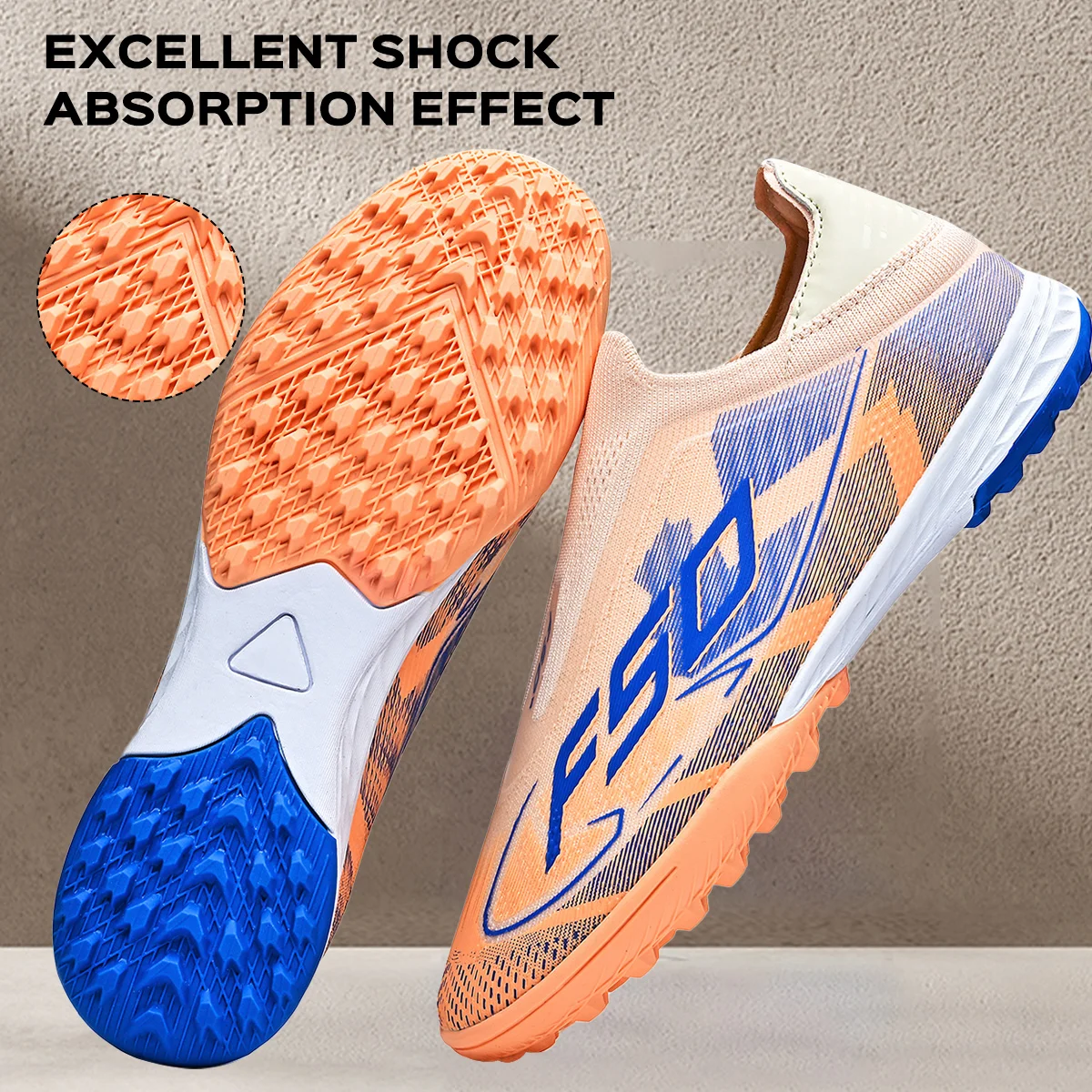 

TF Football Shoes Kids Boys Girls PU Upper Durable Rubber Sole Anti-slip Wear-resistant Training Sneakers