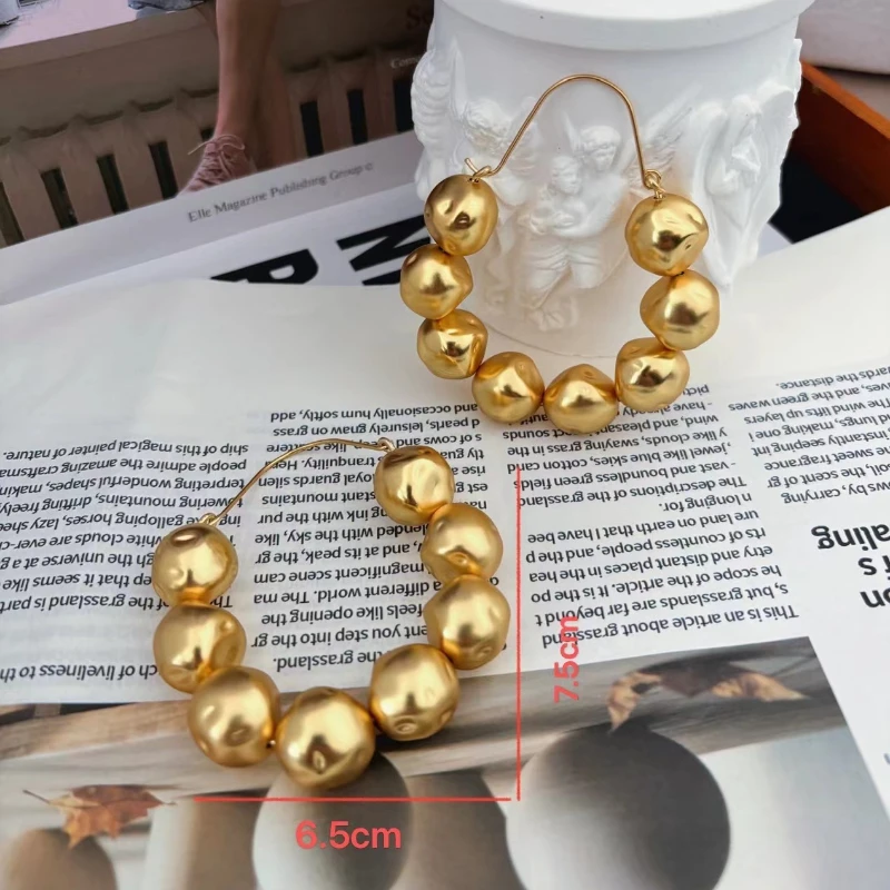 Europe America Brass Gold Plated Round Earrings Women Top Quality Designer Luxury Jewelry