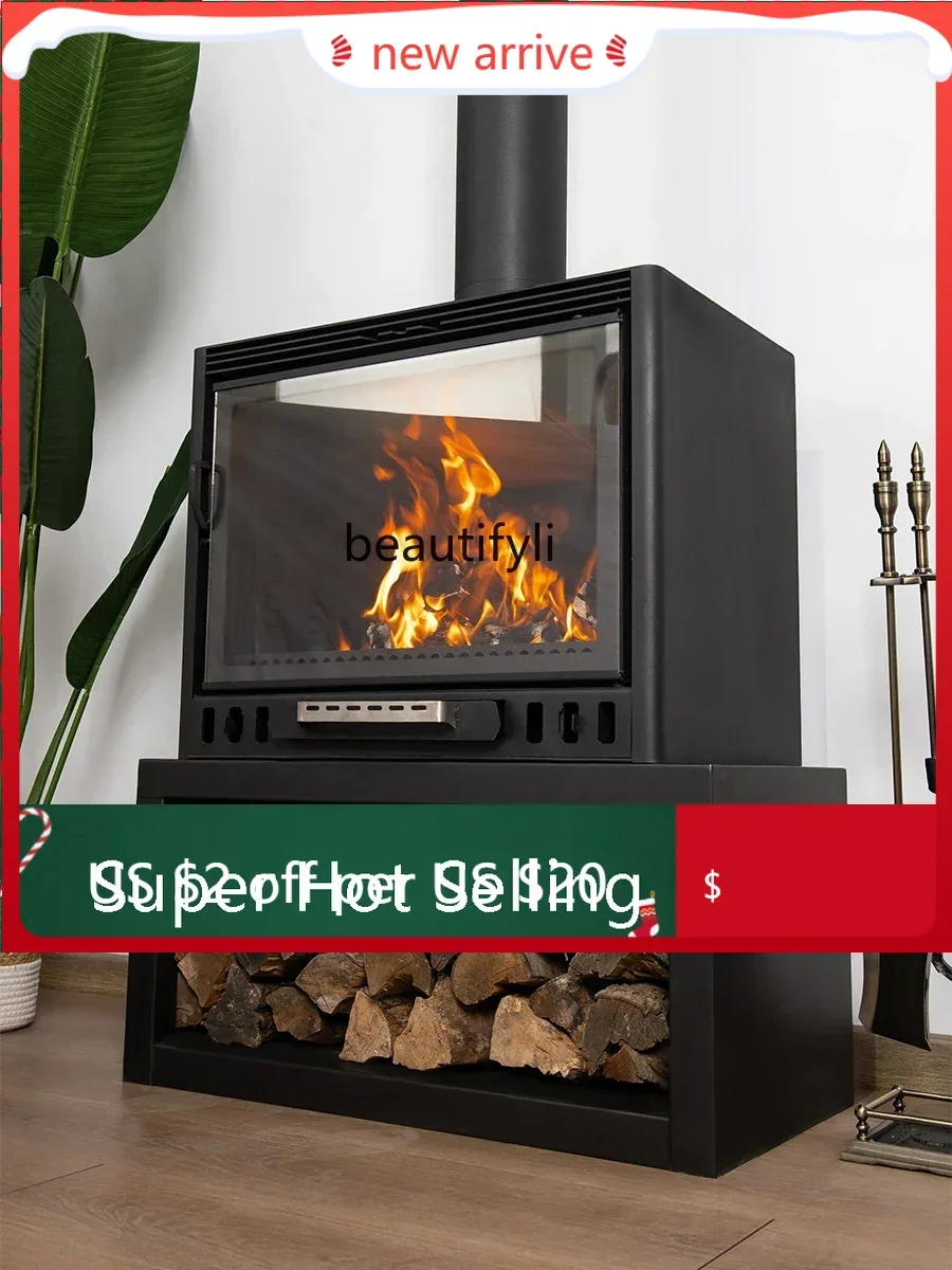 

S132 European-Style Fireplace Real Fire Wood Burning Household Villa Winter Heater New Living Room Wood Burning Stove