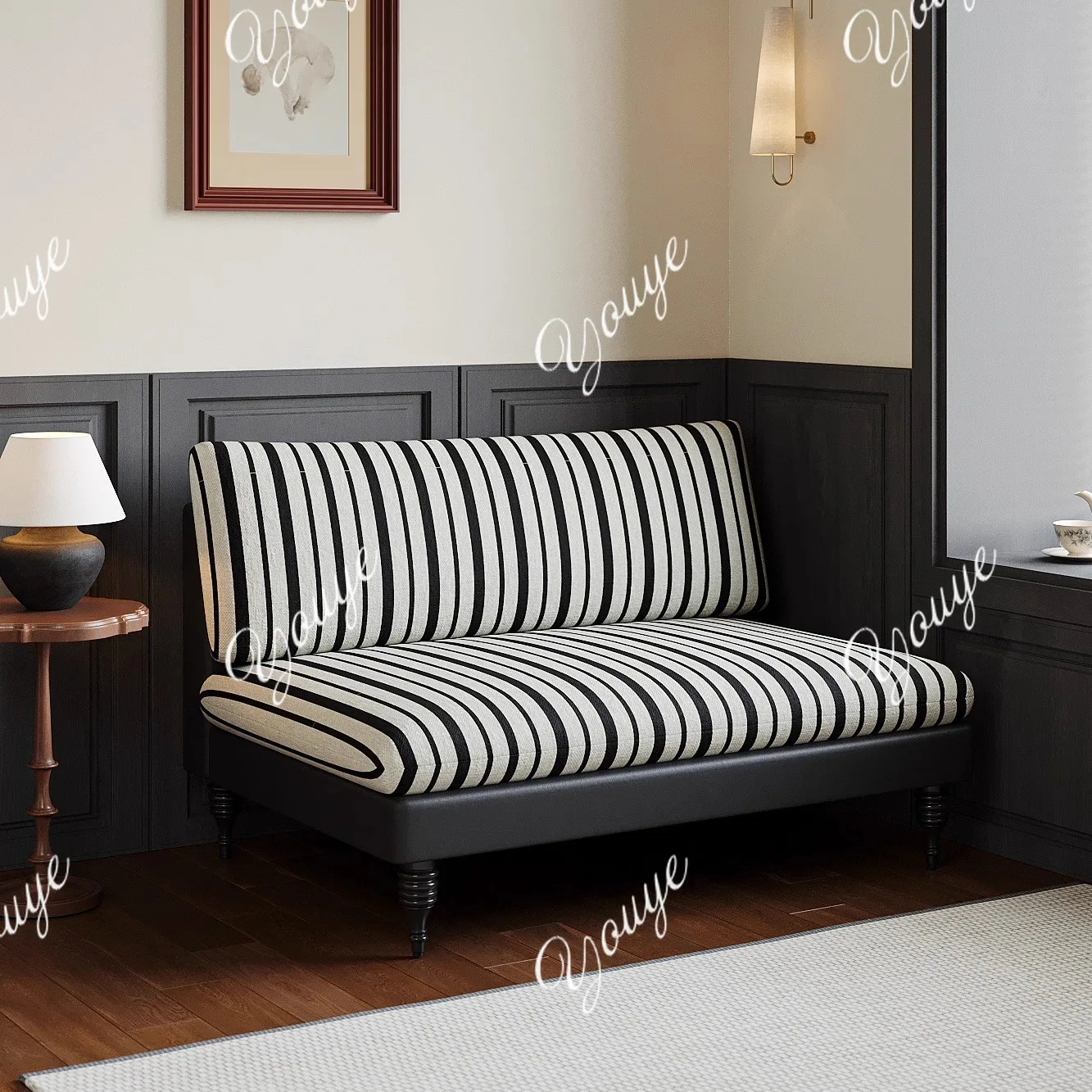 

Simple and modern small apartment living room removable and washable beauty salon sofa clothing store sitting area reception fab