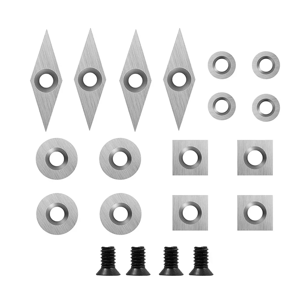 20pcs Tungsten Carbide Cutters Inserts Set For Wood Lathe Turning Tools Lathe Tools For Wood Woodworking Tools Turning Tools