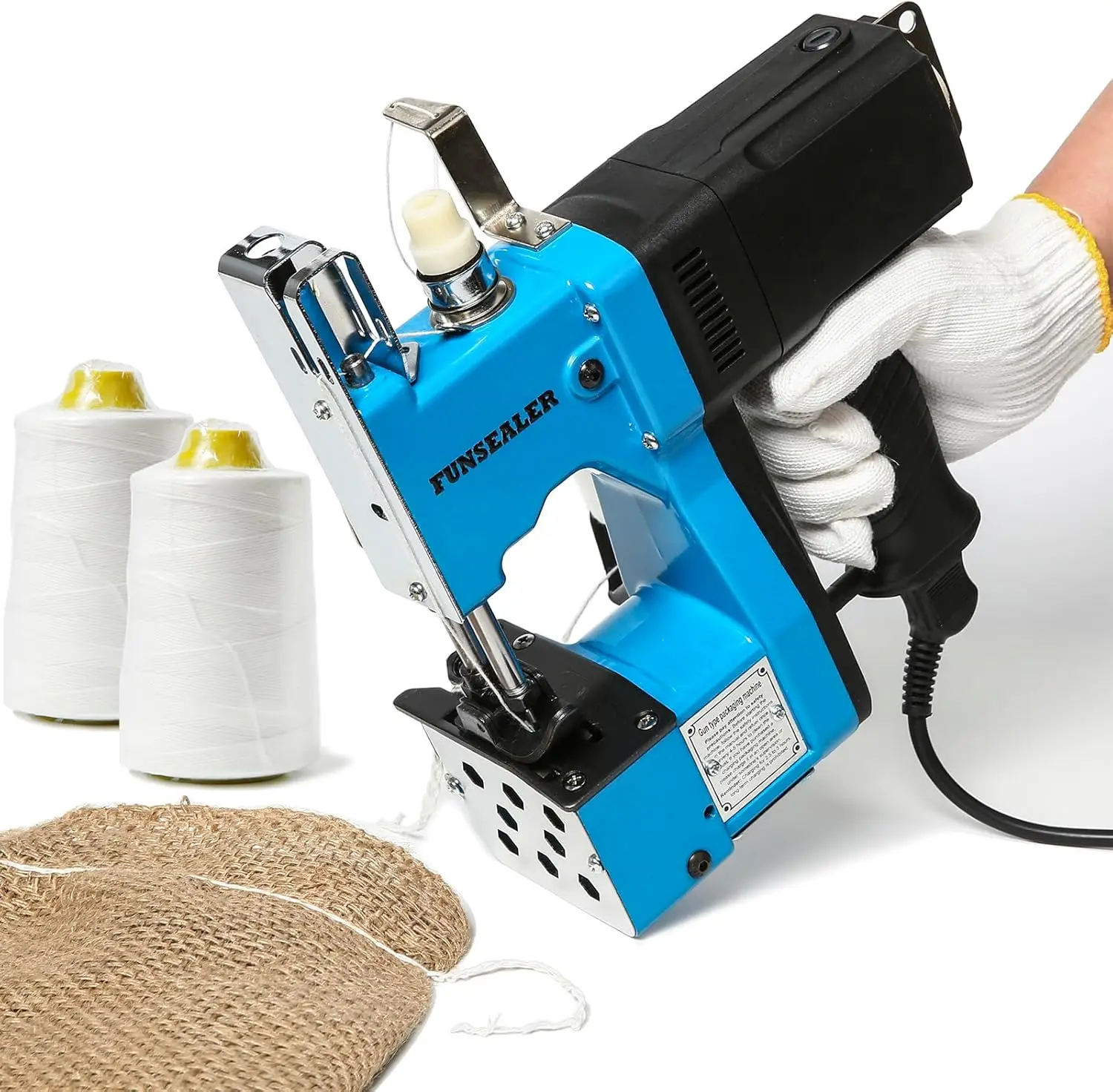 

Heavy Duty Portable Bag Sewing Machine for Burlap and Sand Bags with Thread Included