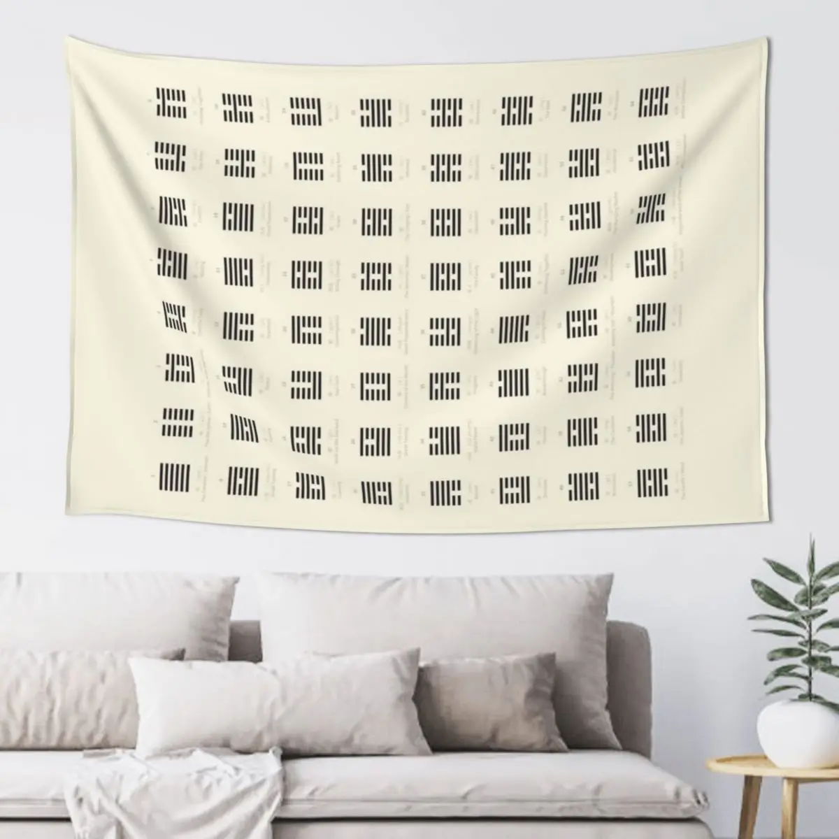 

I Ching Chart With 64 Hexagrams (King Wen sequence) Tapestry Wall Decorations Decoration Aesthetic Tapestry