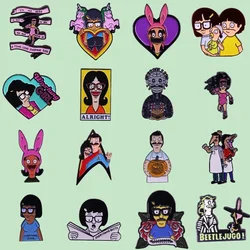 Superior Quality Comedy Anime Burger Enamel Pins Metal Cartoon Brooches Backpack Hat Lapel Badges Fashion Jewelry Gift Wholesale