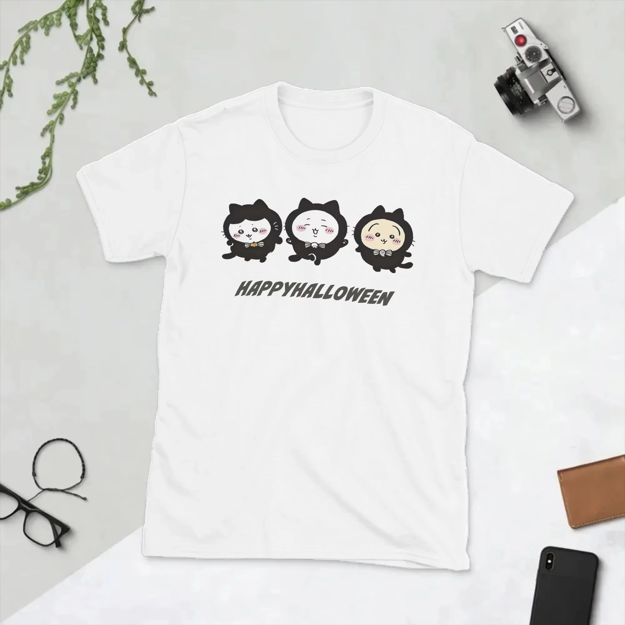 Chiikawa Cute Kawaii Anime Starry Tee Men's Women's Black Retro Cool Graphic Art Print Oversized Short Sleeve Streetwear Top