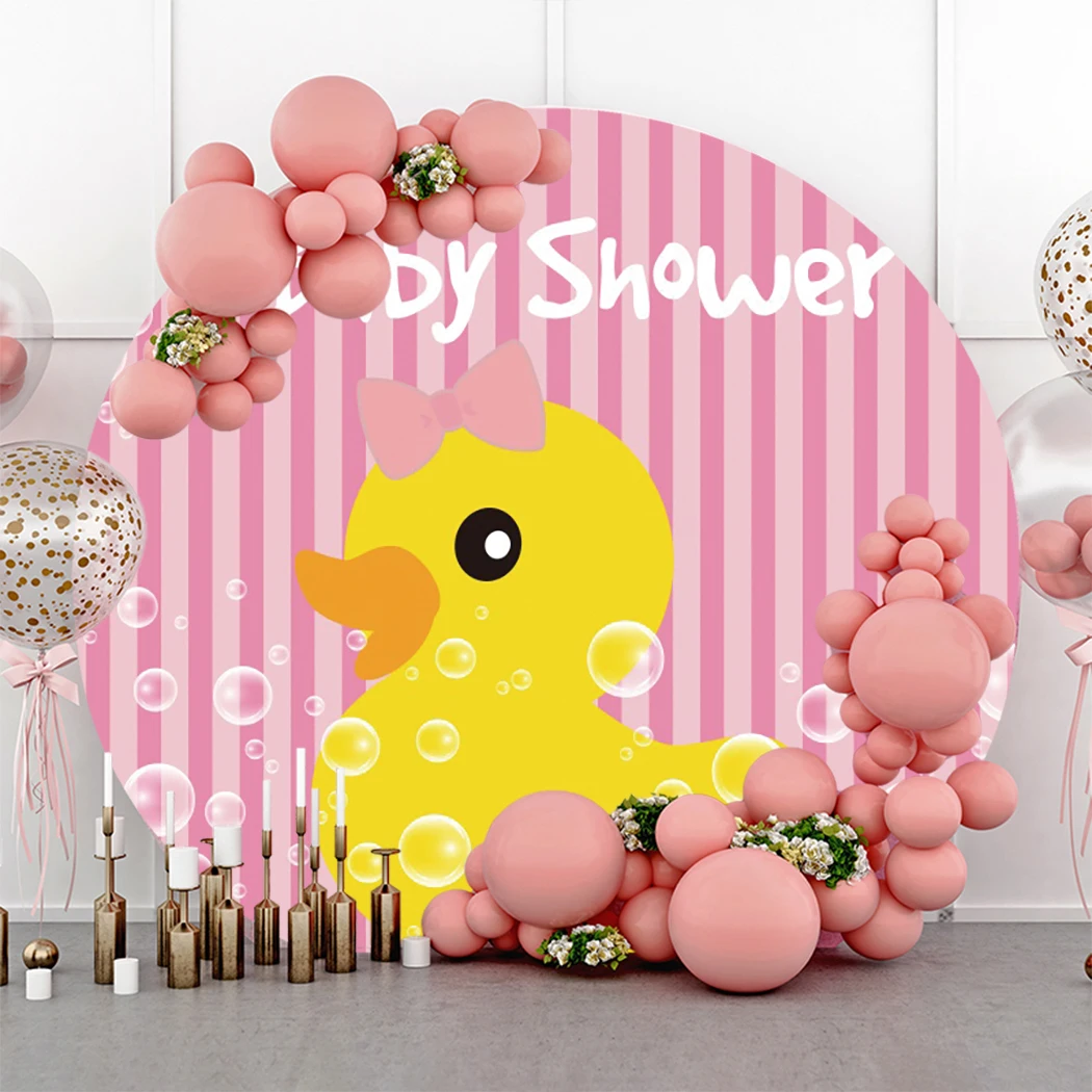 Little Yellow Duck Round Cover Background Backdrop Paty Decoration Cylinder Plinth Column Table Covers Baby Shower Photography