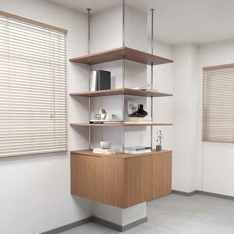 Modern simple metal hanging cabinet household wall hanging corner bookshelf creative stainless steel multi-layer display rack