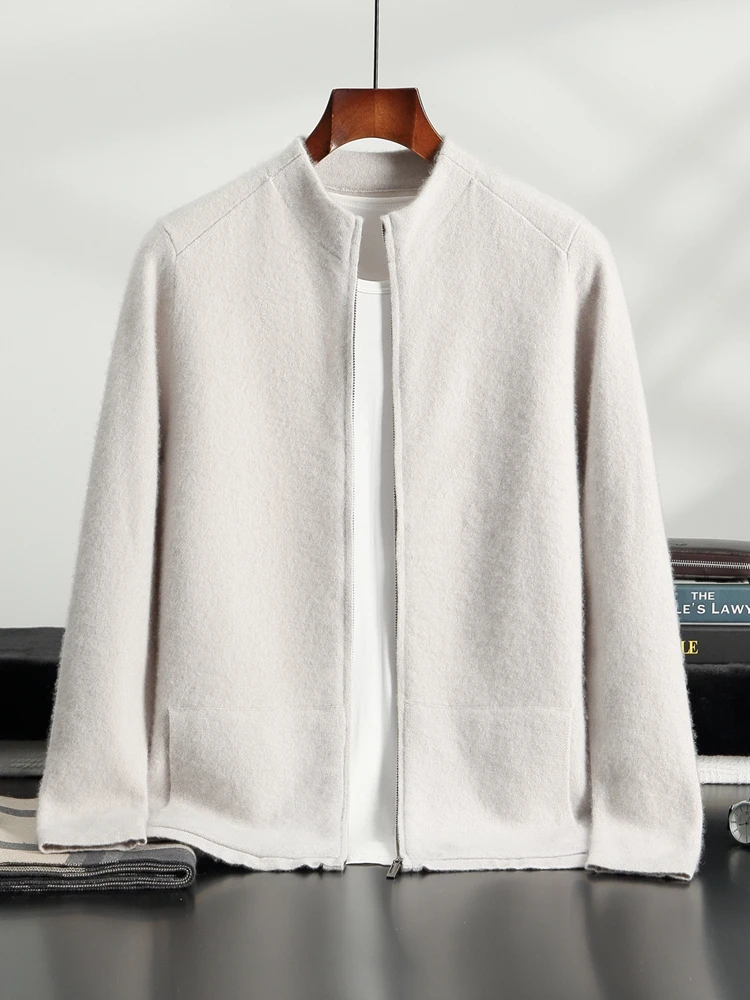 

TLOML мужской 100% кашемировый свитер с воротником-молнией на открытом воздухе, спортивный стиль, толстый кардиган, осень-зима, мягкий кашемировый трикотаж, пальто