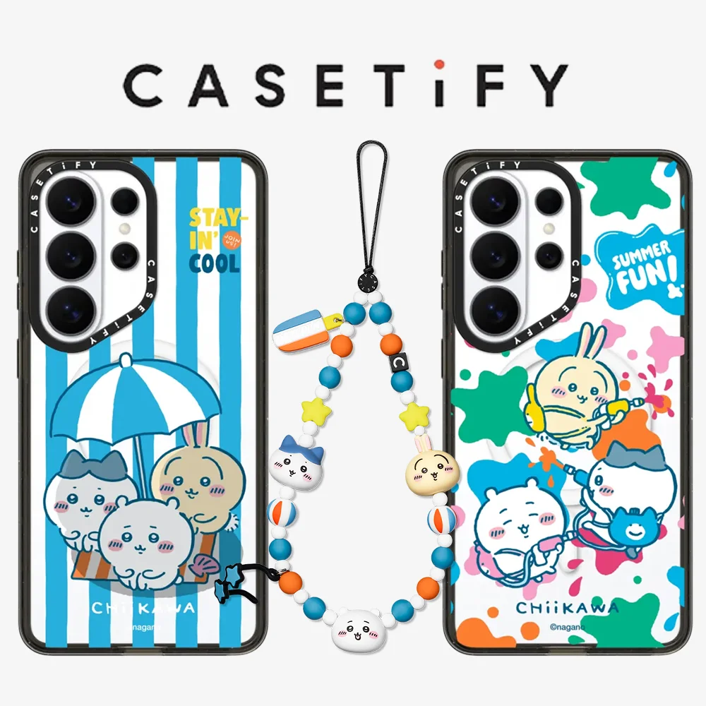 CASETiFY Chiikawa Cartoon Series Magnetic Drop-proof Case for Samsung Galaxy S23 S24 S25 S26+ Ultra Plus Phone Charm Lanyardv