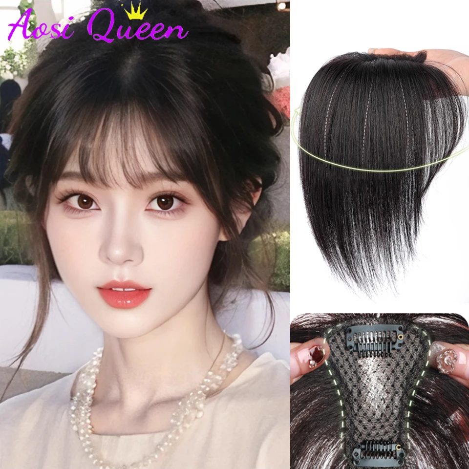 

AOSI 3D Air Bangs Hairpin Bangs Extended Fake Tassel Natural Bangs Head Wig Invisible Closed Bangs