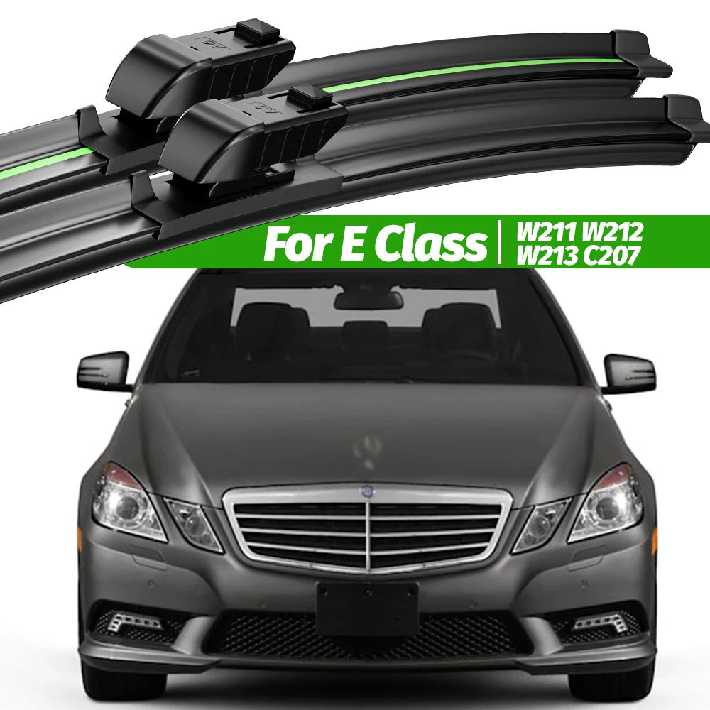 

For Mercedes Benz E Class W211 W212 W213 C207 2002-2023 2pcs Front Windshield Wiper Blades Windscreen Window Accessories