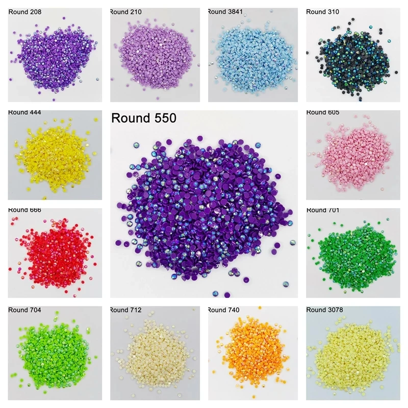 New Sale AB Round Drills The Aurora Borealis Rhinestones for DIY Diamond Painting Embroidery Colorful Mosaic Stones