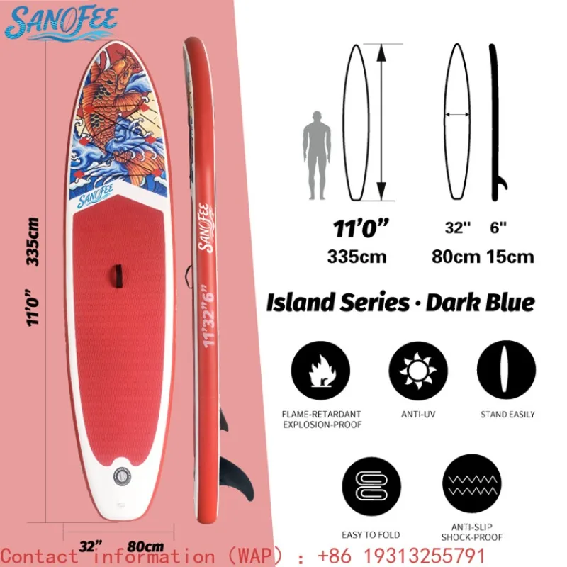 Oriental Koi Art Design Inflatable Stand up Paddle Board ISUP High-end Custom Graphic Paddleboard for Boutique Retail