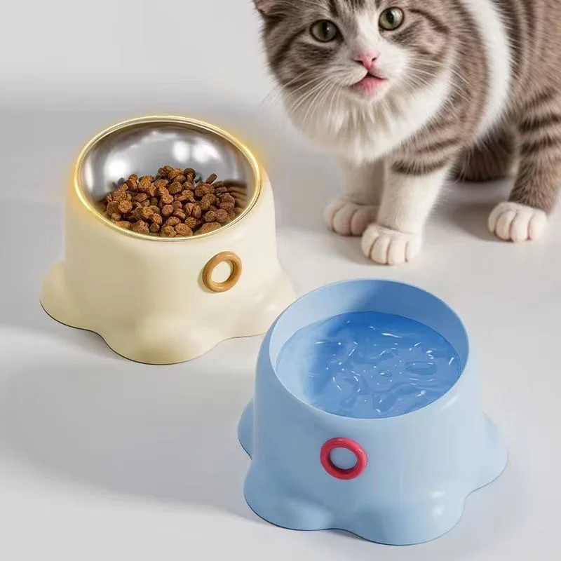 Tazón de acero inoxidable pulpo antideslizante para perros y gatos - imagen 5