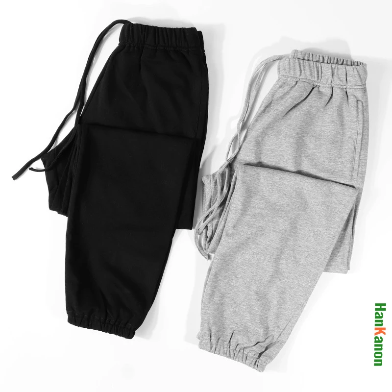 

Универсальные брюки унисекс в корейском стиле свободного кроя с манжетами на щиколотках, модные брюки для весны/лета/осени, 83% хлопок, дышащие