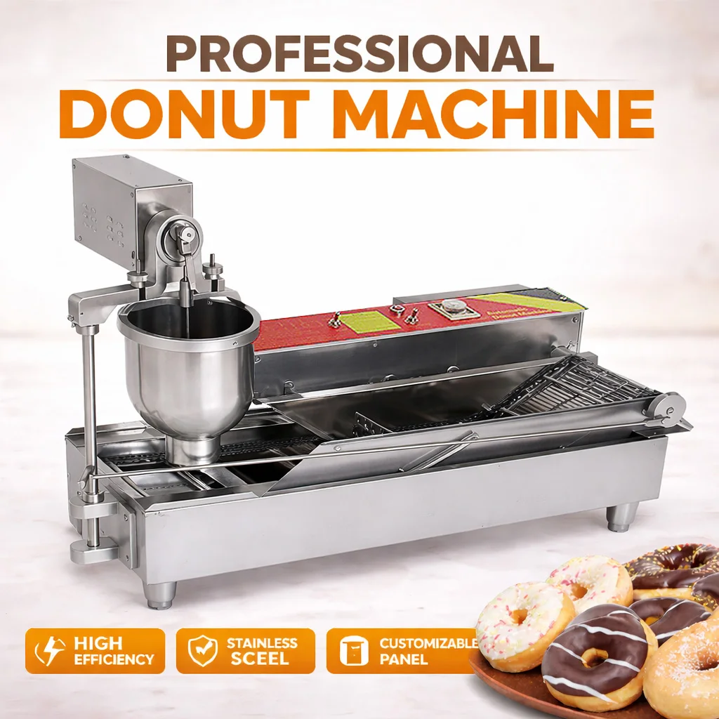 Automatic Mini Single Row Mini Donut Maker Machine Frying Donuts Maker OEM Automatic Doughnut Maker for Restaurant Bakery