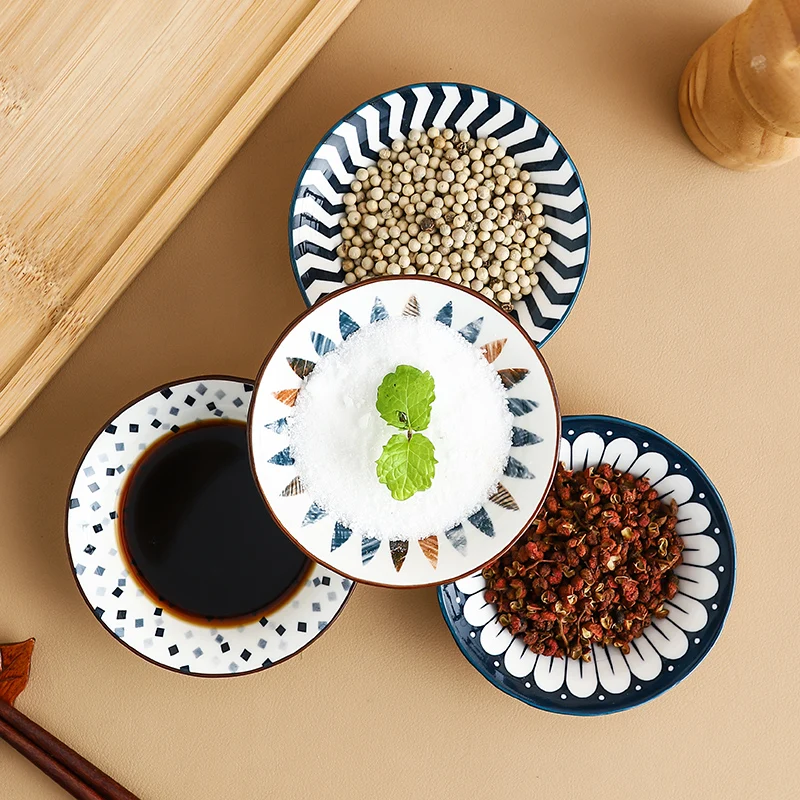 3.8 Inch Ceramic Sauce Dishes 4/8/10 Pcs -Japanese Korean Style Plates for Soy Sauce/Vinegar/Spices, Microwave & Dishwasher Safe