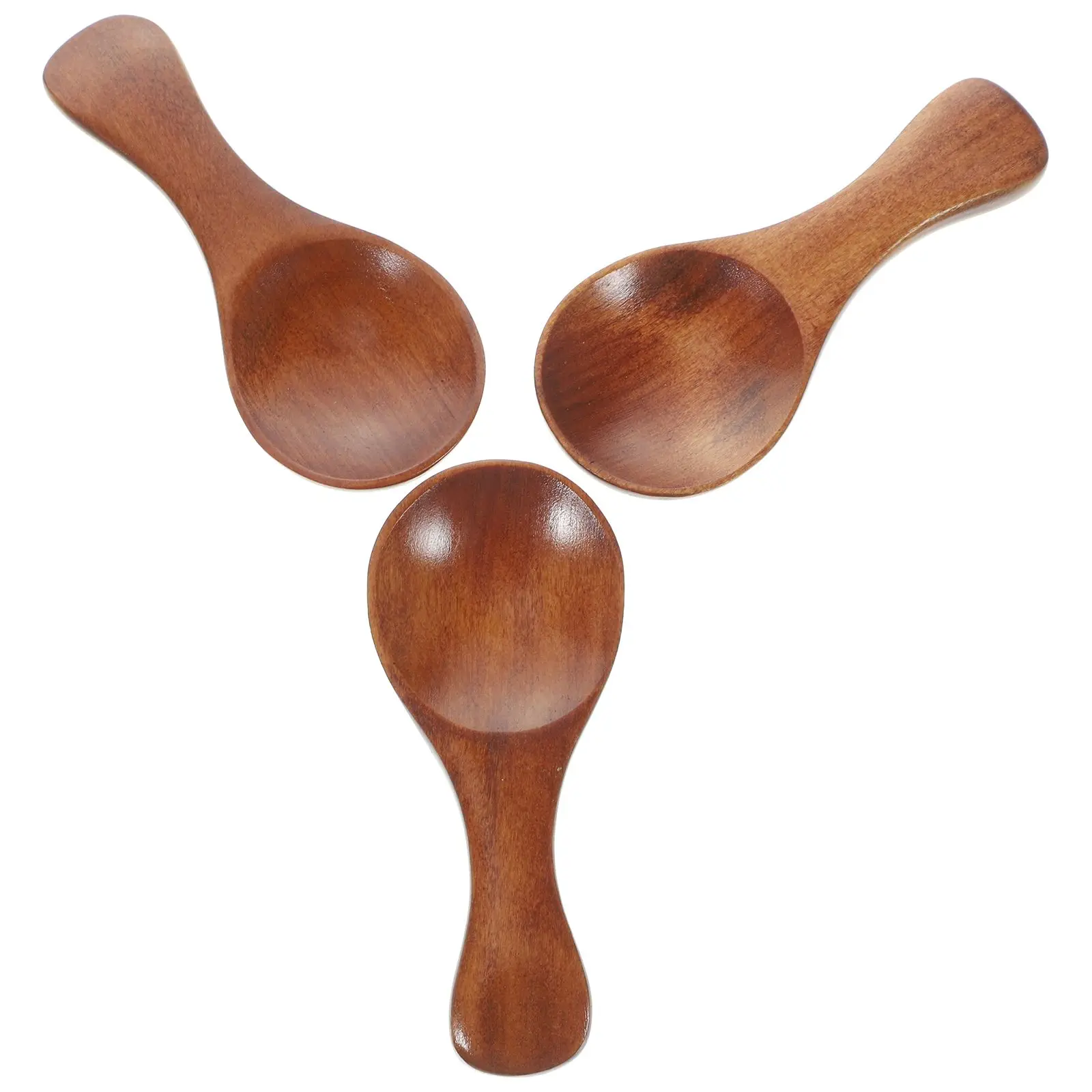

3Pcs Small Wooden Spoons Smooth Ergonomic Healthy Wood Material Fine Workmanship Kitchen Bar Utensils Salt