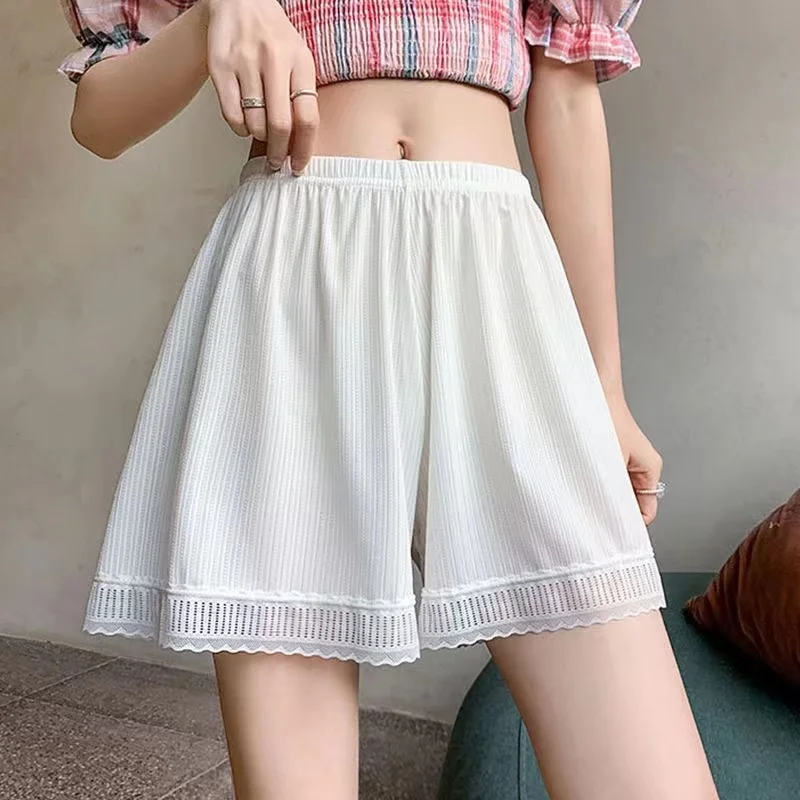 New Summer Women\'s Safety Pants Lace Comfort Loose  Homewear Pajamas Shorts Ladies Underskirt Anti Emptied Shorts Sleep Bottoms