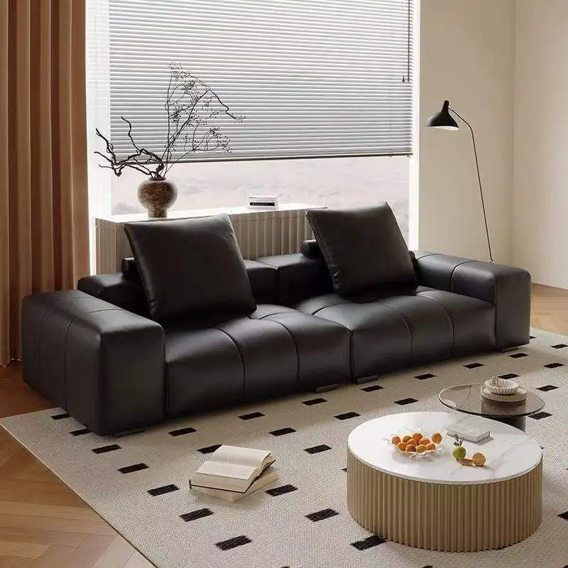 Modern Living Room Sectional Sofa With Soft Sponge Cushions And Synthetic Leather Upholstery With Synthetic Leather Upholstery