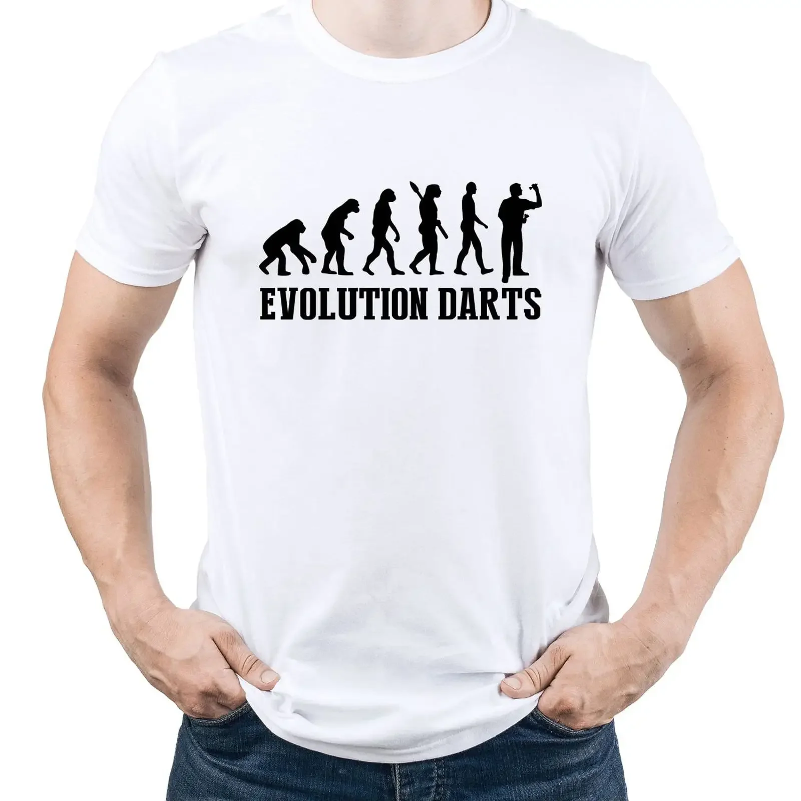 Evolution Darts Men's T Shirt vintage Washed Slightly Top For Everyday Wear streetwear Stylish Breathable Versatile graphic