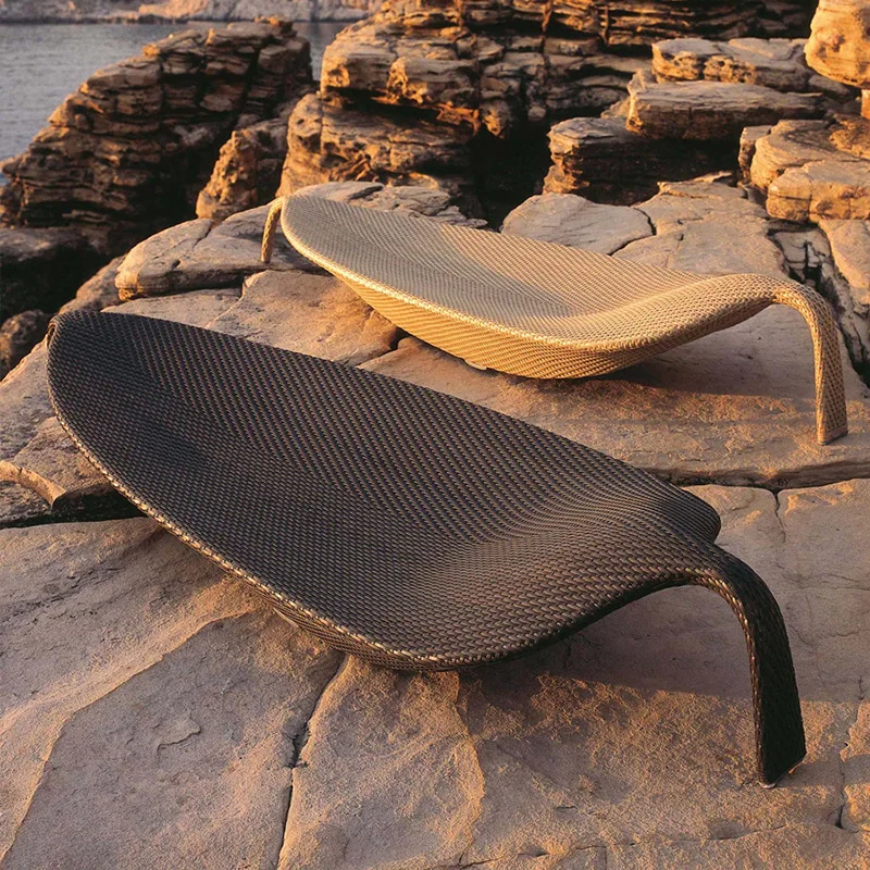 

Resort Beach Outdoor Lounger Hotel Balcony Leisure Outdoor Villa Swimming Pool Lifting Rattan Leaf Lounger