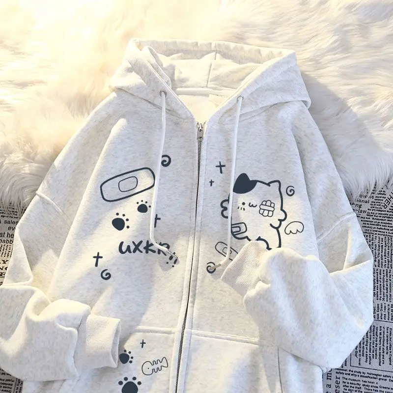 

Мужская толстовка-худи большого размера (300 Pou) в корейском студенческом стиле, осенне-зимняя, новая, с милым принтом, дышащая, удобная, кофта