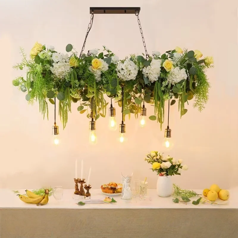 Forest Style Creative Plant Pendant Light Private Room Music Restaurant Kitchen Island Homestay Personalized Decorative Light