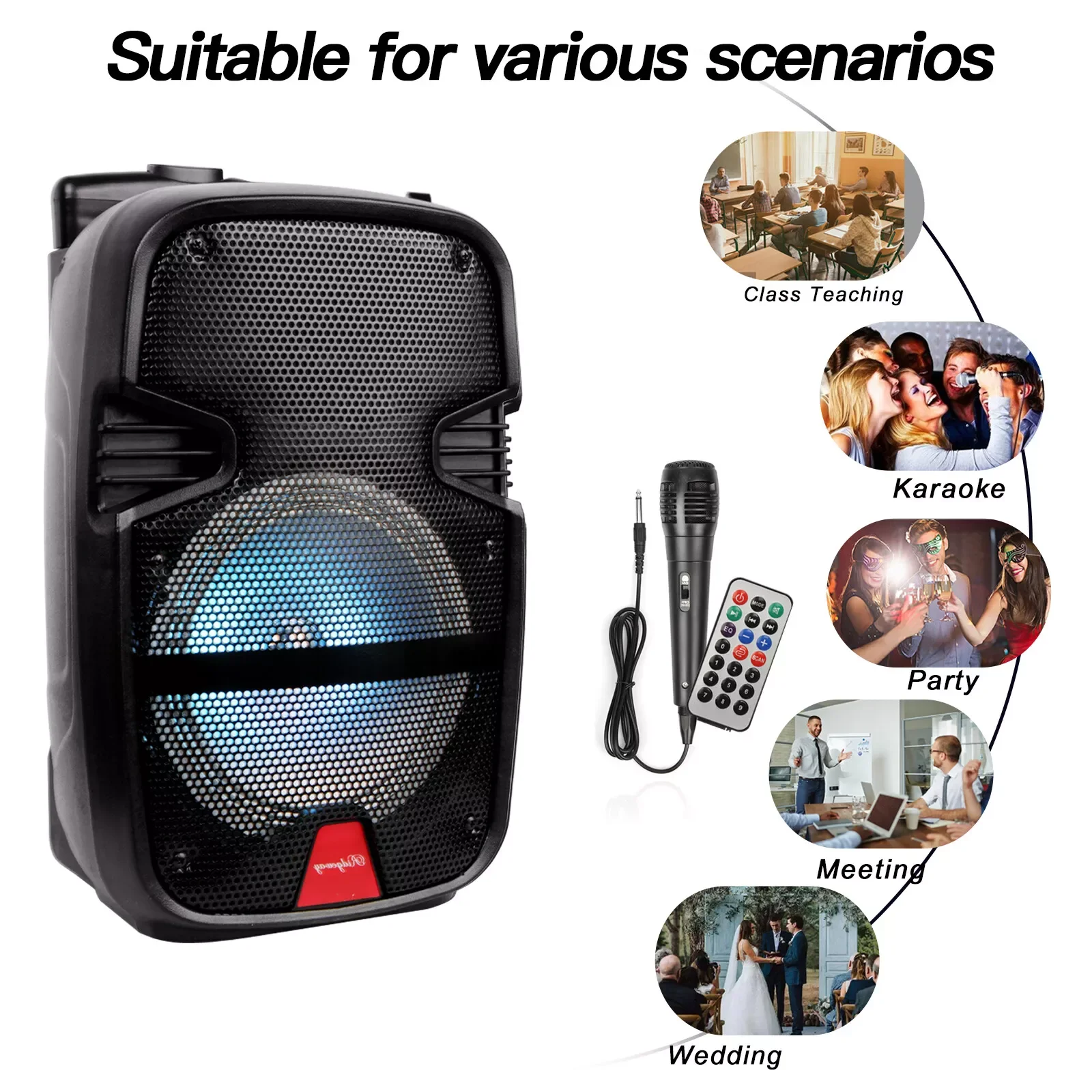 3000W Portable Bluetooth Party Speaker System Subwoofer Heavy Bass w/ Microphone